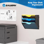 Gawerk 3 Tier Hanging Wall File Organizer, Mesh Mail Paper Orgnization Hanging File Folder Holder for Home Office, Black