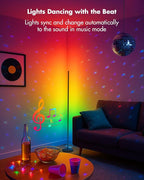 Vexinat Corner Floor Lamp - 2 Pack LED Corner Lamp with App/Remote/Button Control, Smart LED Floor Lamp with Music Sync and 16 Million Colors, Color Changing Standing Lamp for Living Room, Bedroom