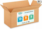 Medium Shipping & Moving Boxes 18"L x 8"W x 8"H (25-Pack) - Extra Strength 200 lb vs Regular - Corrugated Strong Medium Moving Boxes - Cardboard Moving Box - Box for Packaging by IDL Packaging