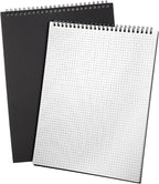 Engrowtic 2 Pack Top Spiral Graph Paper Notebooks 8.7 X11.4 Inch A4 Grid Paper Notepad 70 Sheet Memo Steno Pad for Engineering Writing Sketching Drawing School Office Supplies (Black)