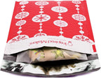 Bubble Mailers 6x9" - Red Snowflake Baubles with Writable Area - 25 Pack - Holiday Poly Padded Envelopes and Bubble Shipping Mailers