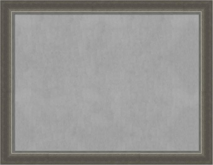 Amanti Art Silver Framed Magnetic Board 21x27 Medium Vision Board for use with Magnets, 100% Metal Sheet to Display Items as Office Decor or for Home Organization in mudroom, Kitchen or Kids Room