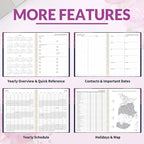 GNL 2026 Planner, Weekly and Monthly Planner January - December 2026, 8.5" x 11" Monthly Planner with Waterproof Flexible Cover, Spiral Binding Notebook with Colorful Tab, Pockets, Bookmark, Rose