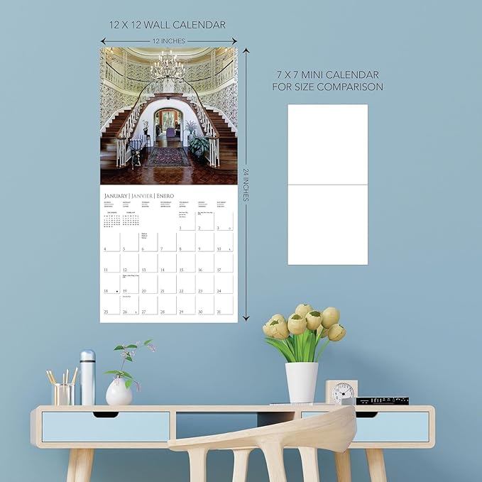Graphique 2026 Stairways Wall Calendar | 12” x 12” | Thick Paper | Home & Office Organizer | Large Monthly Grid | 3 Languages & Marked Holidays | 4 Month Preview Page for 2027
