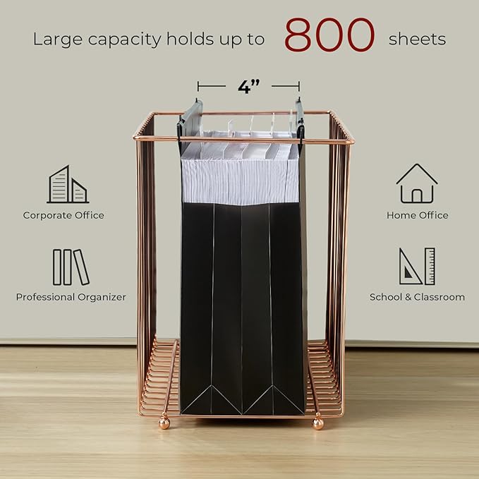 Y YOMA Plastic Extra Capacity Hanging File Folder, Letter Size, 4” Expansion, 6 Pack Black Reinforced Expanding Hanging Folders with Tabs, Heavy Duty Waterproof Accordion for Bulky Files