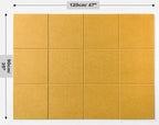 DECORITA Felt Wall Tiles | Large Cork Board Alternative | Aesthetic Felt Bulletin Board for Office, Home & Classroom | Large Cork Boards for Walls Pinboard (12-Pack) | Mustard