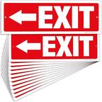 iSYFIX Exit Signs - 12 Pack 12x4 Inch Directional Left Arrow Signs, 40 mil Polystyrene Plastic, UV Laminated, Scratch & Fade Resistant, Waterproof - Ideal for Office, Theater, School, Business