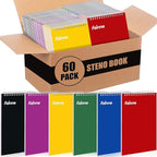 Fainne 60 Pcs Spiral Steno Pads Bulk 6 x 9 Inches Legal Pad Top Spiral Bound Notebook 50 Sheets Double Sided Ruled Memo Steno Pad Assorted Color Covers Note Pads for Business Office University College