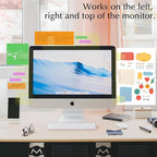 Keenjorika 2PCS Multifunctional Monitor Documents Holder, Yellow Acrylic Board with Clips, Desktop Message Board for Office with Sticky Note
