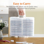 Lifewit 4x6 Photo Storage Box, 20 pcs Inner Photo Case with Lids, Clear Photo Organizers with 1 Sheet Label Sticker, Plastic Craft Storage Box for Seeds Sticker Cards Pictures Stamps Office Supplies