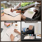 Hompower Lined Notebook Journals for Writing 5.5 x 8.2 inches, 160 Pages A5 Size with Expandable Pocket, Hardcover Notebooks for Work, 100GSM Paper (Assorted 8 Colors)