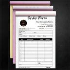 Custom Invoice Book in 3-Part /2-Part Receipt Book with Carbon Copies Personalized Carbonless Service Invoice Form Books Sales Order Book with Company Name Logo Address,B-Order Form Book with Logo