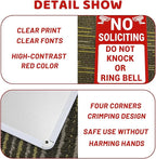 No Soliciting Sign for House/Home, Metal Yard Sign for Front Door, Perfect Decorative Sign to Discourage Unwanted Visitors (12 x 8 Inch)