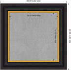 Amanti Art Black Framed Magnetic Board 22x22 Small Vision Board for use with Magnets, 100% Metal Sheet to Display Items as Office Decor or for Home Organization in mudroom, Kitchen or Kids Room