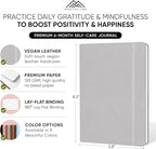 Gratitude Journal & Self Care Journal - Guided Journal, Mindfulness Journal & Mental Health Journal All-In-One - Premium Daily Journal For Women & Men - A5 5.8" x 8.3" - Grey