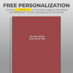 Custom Spiral Notebook Journals with a Maroon Colored Cover - 6 Pack of 8.5" x 11" – College Ruled, Hard Cover, 50 Sheets Per Book – For Journaling, Office, School Supplies, etc.