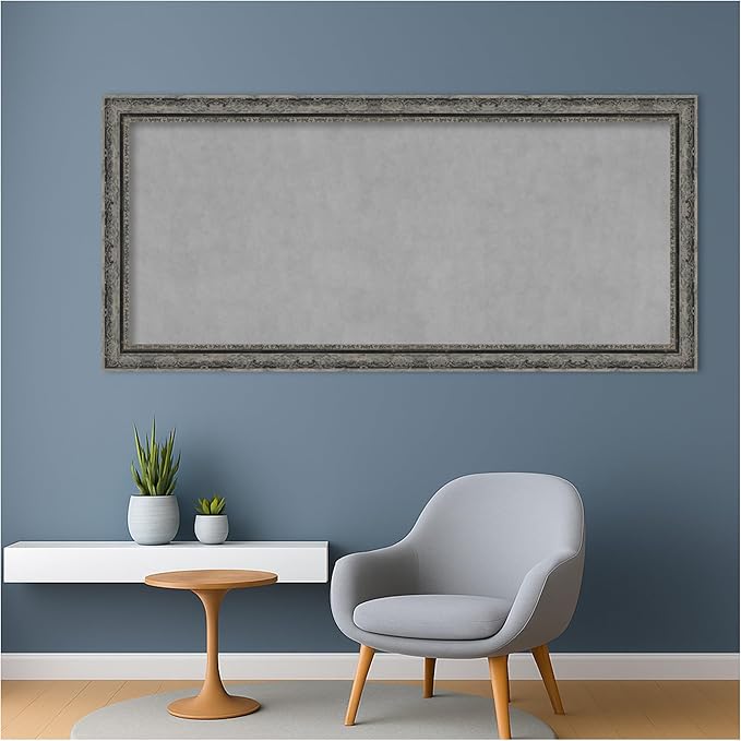 Amanti Art Black Framed Magnetic Board 24x52 Oversize Vision Board for use with Magnets, 100% Metal Sheet to Display Items as Office Decor or for Home Organization in mudroom, Kitchen or Kids Room