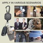 AIDSOTOU Badge Holder Retractable Clip Heavy Duty Carabiner Badge Reel Keychain with Breakaway lanyards for id Badges Cool Tactical ID Cards Holder