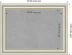 Amanti Art Silver Framed Magnetic Board 26x34 Medium Vision Board for use with Magnets, 100% Metal Sheet to Display Items as Office Decor or for Home Organization in mudroom, Kitchen or Kids Room