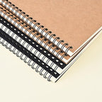Custom Spiral Notebook - Upload Your Own Photo/Logo/Text, Set of 4 Personalized Journals, A5 Kraft Soft Cover, 120 Pages, 8.4 x 5.8 Inch, Customizable Notebooks for Gifts, Office or Business,Blue