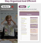 104 Pgs To Do List Notepad, 52 Undated Sheets Duplex-printed Daily Planner For Work Home School Office Desk Accessories Supplies & Goal Setting Tasks -Purple