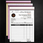 Custom Invoice Book in 3-Part /2-Part Receipt Book with Carbon Copies Personalized Carbonless Service Invoice Form Books Sales Order Book with Company Name Logo Address,F-Invoice Book with Logo