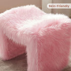 ZYKZYK Small Ottoman Set of 2 Vanity Stool Chair with Modern Ottoman Foot Rest M-Shaped Design for Bedroom Entryway Makeup Vanity Entryway (2-in-1) Pink