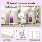 Giantex 10-Drawer Storage Cart w/Universal Wheel, Rolling Cart w/Handle, Home Organizer Storage Unit w/Removable Drawers, Trolley Utility Cart for Kitchen Makeup Living Room Office Play Room