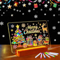 SetGame Led Note Board with Colors 7 Pens, Light Up Dry Erase Board with Stand as Night Light for Room/Store/Office/Festival/Gifts, Personal Art Creative Drawing Board for Boys/Girls/Teens & Adults