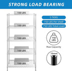 Guan River 5-Shelf Adjustable Metal Shelf Wire Shelving Unit Storage Rack Display Shelf for Office,Kitchen,Bedroom,Bathroom,Laundry,Pantry Basement,Garage(Chrome,36" L x 14" W x 72" H)