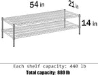 Regal Altair 21" Deep x 54" Wide x 14" Height Wire Shelving Kit | 2-Tier | NSF Commercial Storage Rack Unit