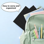 Two Pocket Folders, RAZCC 50 Pack 2 Pocket Folders Fit Letter Size Paper, Paper Folders with Pockets for School Office Business Home, Black