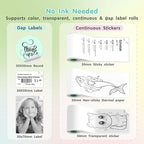 Gloryang JD-23 Sticker Printer, Mini Portable Thermal Printer Print Pod, Inkless Bluetooth Label Maker Machine for DIY Crafts, Journaling, Office & Home Use, Includes 2 Rolls Sticker Paper