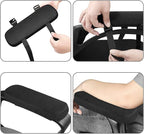 MOSISO Chair Armrest Pads (2 Pack), Memory Foam Home/Office Chair Arm Rest Covers Comfy Computer Gaming Elbow Cushion Removable Washable Elbow Support Forearm Pressure Relief, Black