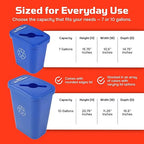Sturdy Essentials City Box 10 Gallon Mixed Recycling Bin with Lid for Residential, Business, and Commercial Recycling - NYC Compliant - Blue