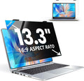 GUDTEKE Laptop Privacy Screen 13.3 inch, 9H Hanging Privacy Screen for Laptop for 16:9, Acrylic HD Eye Protection Anti Glare Blue Light Laptop Screen Privacy Filter