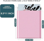 METRONIC 8.5 x 12 Bubble Mailers 40 Pack, Light Pink Bubble Mailers, Strong Adhesion Padded Envelope, Shipping Envelope Bubble Mailer, Bubble Envelopes for clothing, Bubble Mailer Usable Size 8.5 x 11