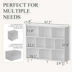 Chyanmoo Wood Cube Storage Organizer White Bookshelf - 3-Tier Freestanding Storage Cabinet with Legs for Home Office, 10-Cubes Open Shelf