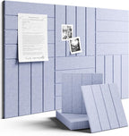 Fluxynara Felt Bulletin Board Tiles Large 36" x 24" Cork Board Alternative-6 Pack with 40 Adhesive Tabs, Thick Slat Wall Panels for Office Decor, Push Pin Board Wall Organizer - Soft Periwinkle