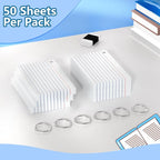 Ciphyfee Index Cards 3x5 Inch With Ring, 300 Count, Ruled White Colored Index Card, 180GSM Flash Cards College Ruled for Students, Teachers, Study Note Card for Office, Home, School, Office