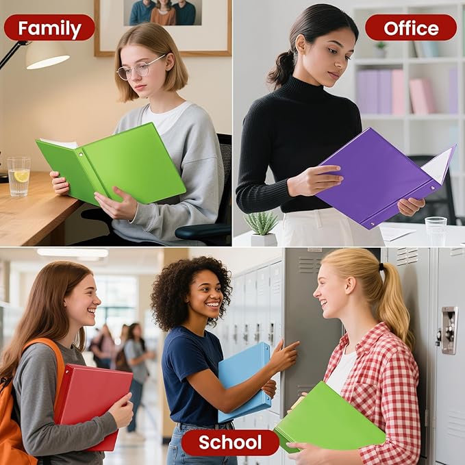 SUNEE 3 Ring Binder 1 Inch 1 Pack, Clear View Binder Three Ring PVC-Free (Fit 8.5x11 Inches) for School or Office Supplies, Tender Green