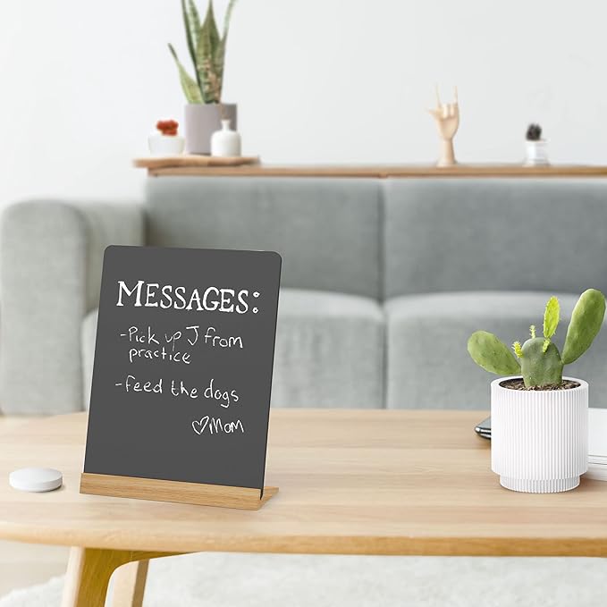 NEWNEWSHOW 8.7x12 Inch Tabletop Chalkboard with Wood Holder 1 Pack