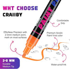 Craiiby Red Paint Pens Paint Markers - 12 Pack Permanent Quick Dry Waterproof Marker Pens for Rocks Wood Fabric Plastic Canvas Glass Mugs Metal Tire Stone