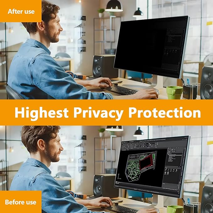 NeoBluTech 【20 Pack】 24 Inch Privacy Screen Protector for 16:9 Widescreen Monitors Desktop Anti-Glare Blue Light Filter Anti-Spy Film Relieves Eye Strain Easy Install