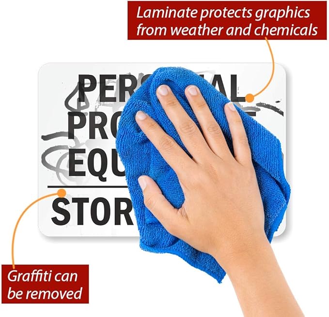 SmartSign "Personal Protective Equipment, Stored Here" Label | 7" x 10" Laminated Vinyl