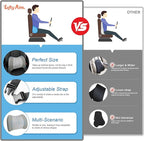 Lofty Aim Memory Foam Lumbar Support Cushion Relieves Lower Back Pain for Car, Office Chair, and Wheelchair Use, 4D Mesh Cover, Gray