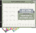 Gannyfer Desk Calendar 2026, Large 2026 Desk Calendar 22" x 17", Now - Dec 2026, 18 Monthly Academic Desktop Calendar with To-Do List and Notes, Plastic Cover, Thick Paper, 2026 Calendar for Planning and Organizing(6 Stickers)