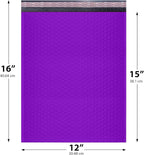 Purple Large Poly Bubble Mailers 12x15 inch | Self Seal Padded Envelopes Cushioned Bubble Mailer | Usable Size 12x15 | WaterProof | Lightweight mailing Shipping Bags | 100 Pack Bulk