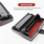 Yocada Carpet Sweeper Cleaner for Home Office Low Carpets Rugs Undercoat Carpets Pet Hair Dust Scraps Paper Small Rubbish Cleaning with a Brush Dark Red