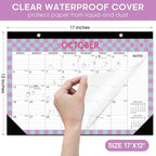 Desk Calendar 2026, 21 Months Calendar Runs from October 2025 to June 2027 - Large 17" x 12" Desktop/Wall Monthly Planner for Home School, or Office - Checkered